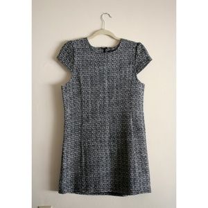 Tweed like, cap sleeve, mini dress
